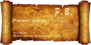 Pandur Becse névjegykártya